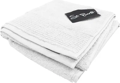 Produktbild von St. Barth Ripsborde Handtuch, 100% Baumwolle, 380 g/m², 50 x 100 cm, Micro-Baumwolle, weiß