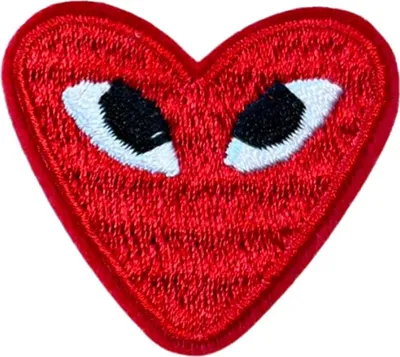 Produktbild von Herz-Herz-Augen-Emblem-Aufnäher zum Aufbügeln, Rot