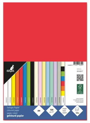 Produktbild von kangaro Multifunktionspapier DIN A4 120 g/qm rot 100 Blatt