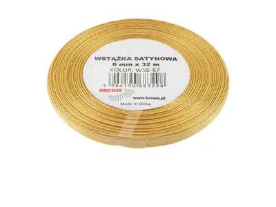 Zdjęcie produktu dla Wstążka satynowa złota 6mmx32m