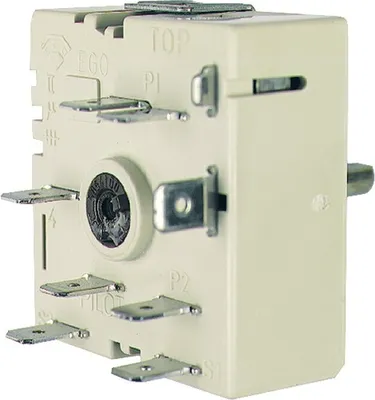 Produktbild von Kochplattenschalter Energieregler Zweikreis Kochfeld Herd Electrolux AEG 3051706210 stufenlose Regulierung rechtsdrehend aufsteigend EGO 50.55021.100 passend Zanker uvm
