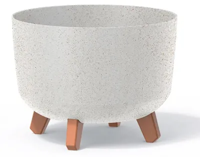Image de Pot de fleur 28,5cm GRACIA ECO WOOD DGRL300W-S449W blanc plastique PROSPERPLAST