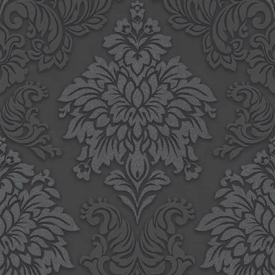 Produktbild von Profhome 368984-GU Barock Tapete Ornament glänzend schwarz silber grau 5,33 m2