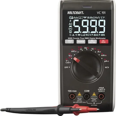 Produktbild von VOLTCRAFT VC191 Multimetr ręczny cyfrowy CAT III 600 V Wyświetlacz (zliczenia): 6000 (VC-12232375)