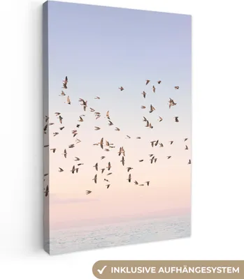 Zdjęcie produktu dla OneMillionCanvasses® - Obrazy na płótnie - 90x140 cm, Ptaki - Morze - Niebo - Natura - Lato, Dekoracja ścienna - Zdjęcie na płótnie - Obraz na drewnianej ramie - Dekoracja ścienna - Sypialnia