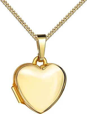 Produktbild von Anhänger Herz goldenes Medaillon aus Gold 750  Foto Amulett Gold MIT KETTE 45 cm