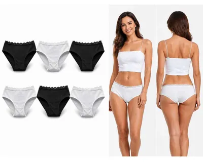 Produktbild von 6er Set Damen Slips Baumwolle Unterhosen weich elastischer Bund Mix5/S/M