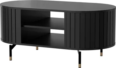 Produktbild von Selsey Zante - Couchtisch oval mit Ablage, schwarz, 104x56 cm