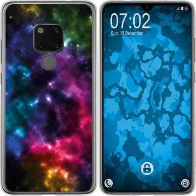 Produktbild von PhoneNatic Case kompatibel mit Huawei Mate 20 Silikon-Hülle Space Nebula M8
