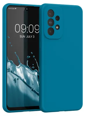Produktbild von kwmobile Handyhülle für Samsung Galaxy A33 5G Hülle - Case Silikon - Kabelloses Laden - Schutzhülle Cover in Karibikblau