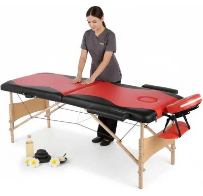 Immagine prodotto di 2 Sons Mobile Massageliege Inkl.tasche Massagebank Klappbar Rot/Schwarz Neu