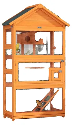 Imagen del producto de Jaula para pájaros, diseño exterior grande, fácil de limpiar, color naranja