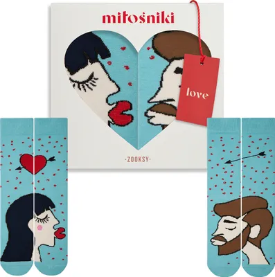 Produktbild von ZOOKSY - Lustige Socken für Verliebte (2 Paar) I Liebe Motivsocken für Paare I Damen & Herren I Sock