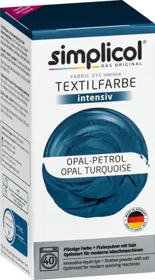 Produktbild von simplicol Textilfarbe intensiv: DIY Färbemittel in 23 Farben inkl. Farb-Fixierer, Farbe:Opal Petrol (1811), Größe:1er Pack
