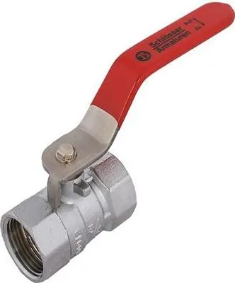 Imagen del producto de Js Kugelhahn, Pesado, Rojo. Dn20 (3/4"), 54 Mm, Acero Inoxidable, Color Rojo, Acabado Mate, Cromado.