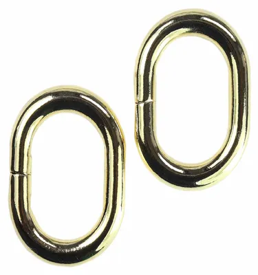 10 Metallringe oval für Gürtel Taschen uvm, 5,8mm,gold 32x15cm