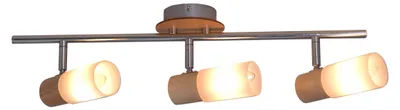 Zdjęcie produktu dla Lampa sufitowa do salonu lampa sufitowa szkło drewno reflektor sufitowy 3 płomienie 1283223