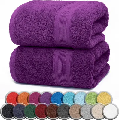 Produktbild von Frottier SAUNATÜCHER 2er Pack 80x200cm, 100% Baumwolle, Lila