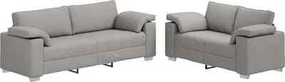 Image de vidaXL Canapé 2 places Gris nuage 219 x 80 x 82 cm Tissu