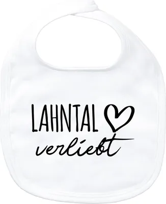 Produktbild von Huuraa Baby Lätzchen Lahntal verliebt White Klettverschluss  Baumwolle Latz Geschenkidee