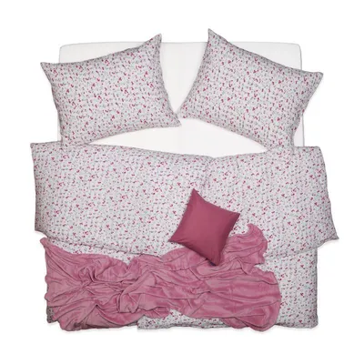 Obrázek produktu pro SCANquilt povlečení KLASIK kvítka bílorůžová 100% bavlna 140 x 200/70 x 90 cm