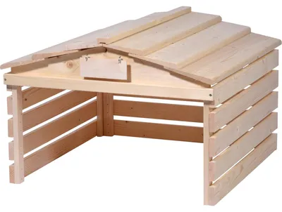 Imagen del producto de Garaje de madera para cortacéspedes robóticos, con techo desmontable, de 78,5 x 74 x 52,5 cm, para proteger el jardín