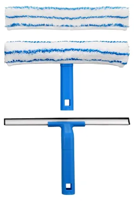 Produktbild von Fensterreiniger Set(30cm), Silikon-Fensterabzieher + Mikrofaser-Fensterwischer, Professioneller Fensterreinigungsset für Bad, Dusche, Auto, Glas