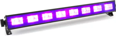 Produktbild von BeamZ BUV93 - LED-Bar , Schwarzlicht , Lichteffekt , Partylicht , Effektstrahler , 8 x 3 Watt , UV LED-Leiste , hohe Leuchtkraft , mit Schalter , Plug & Play , Wand- und Deckenmontage