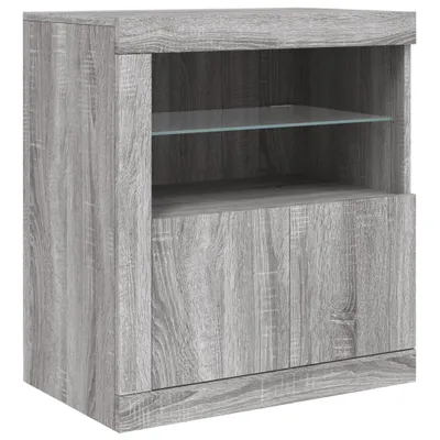 Produktbild von Sideboard mit LED-Leuchten Grau Sonoma 60,5x37x67 cm 836621