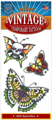 Produktbild von Schmetterlinge Klebe-Tattoo - Fasching Halloween Karneval