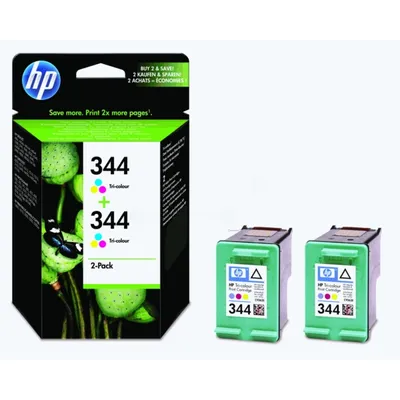 Produktbild von HP 344, Hohe (XL-) Ausbeute, Cyan, Magenta, Gelb, Tinte auf Pigmentbasis, 2 Stück(e), 560 Seiten, Multipack