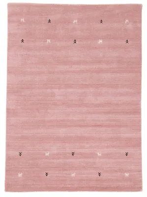 Produktbild von Wollteppich Gabbeh Uni Rosa 60x90 cm | Moderner Teppich für Wohn- und Schlafzimmer