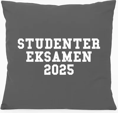 Produktbild von Huuraa Kissen Studentereksamen 2025 Abschluss Dänemark 40x40cm mit Füllung Steel Grey Baumwolle Dekokissen Geschenkidee