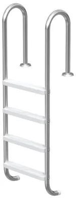 Obrázek produktu pro Nerezový bazénový žebřík UISEBRT, 4 příčky, výška 157 cm, protiskluzový žebřík s zakřiveným madlem, pro bazény s hloubkou 1,4–1,6 m