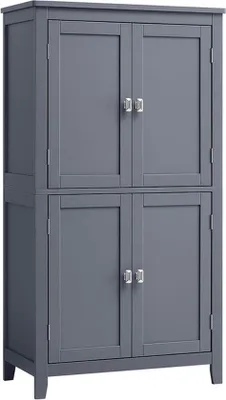 Immagine prodotto di Armadio da bagno, mobile da cucina a 4 ante, ripiani regolabili, 30 x 60 x 110 cm, grigio