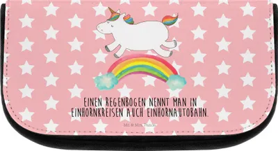 Produktbild von Mr. & Mrs. Panda Kulturtasche Einhorn Regenbogen - Rot Pastell - Geschenk, Kulturbeutel, Unicorn, Glitzer, Einhornpower, schmink organizer, Make-up, kosmetiktäschchen