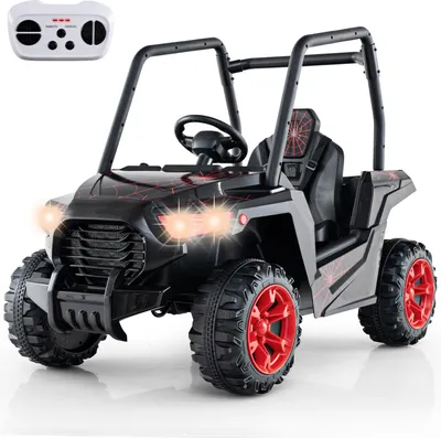 Immagine prodotto di COSTWAY Auto Elettrica per Bambini, 24V Bambini UTV Elettrico con 2.4G Telecomando, Veicoli Elettrici con Musica, Clacson, Radio e Luci LED (Nero + Rosso)