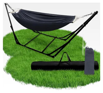 Produktbild von Hängematte mit klappbarem Gestell für Garten und Outdoor