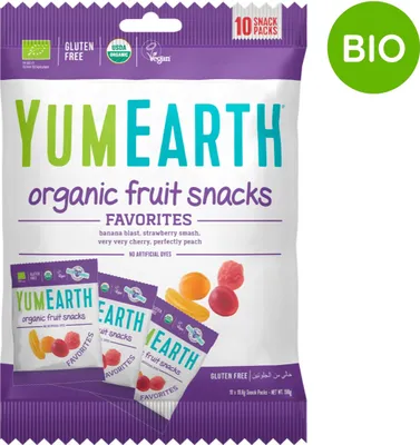 Produktbild von YumEarth Fruchtgummi Minipackung - Geschmacksmischung 10 × 19,8 g, 198 g