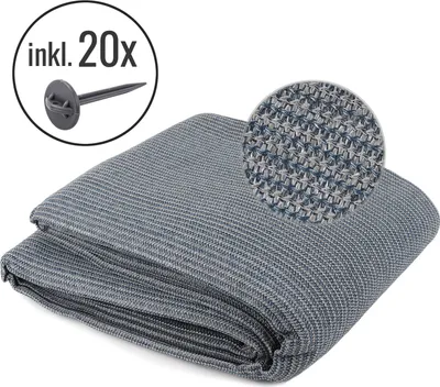 Produktbild von wamovo Vorzeltteppich 300 x 500 cm graublau atmungsaktiv waschbar gesäumt Ösen