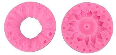 Image de Moule à fleurs en silicone, forme de tournesol, pâte à sucre, pâtisserie pour gâteaux au chocolat, décoration, rose