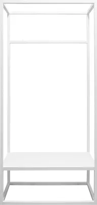 Immagine prodotto di Natural Goods Berlin armadio a giorno QUADER - Appendiabiti in metallo nero - Armadio profondo 40 cm 160 x 80 cm - Appendiabiti con ripiano e ganci - Appendiabiti con scarpiera, bianco
