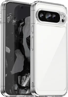A clear protective phone case is shown on a white background.