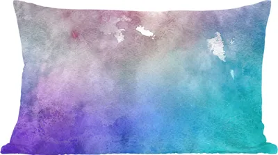 Produktbild von MuchoWow® Zierkissen Sofakissen Wohnzimmer Dekokissen 50x30 cm Aquarell - Lila - Braun - Grün - Wohnzimmerdekoration - Polster mit Photo