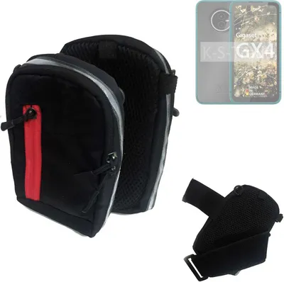 Produktbild von K-S-Trade Outdoor Gürteltasche Holster Umhängetasche kompatibel mit Gigaset GX4 schwarz Handy Tasche Case travelbag Schutz Hülle Handy Hülle