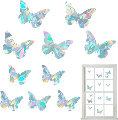 Produktbild von Fensterdeko Sonnenfächer-Fensteraufkleber, Regenbogen-Effekt, Sonnenfänger, Prisma-Fensteraufkleber, Vogelschutz, Fensterfolie, bunte Regenbogenfolie,