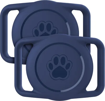 Produktbild von Airtag Halter 2 Stück, wasserdicht Silikon, für Hunde und Katzen, für Haustierhalsband