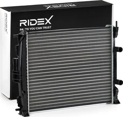 Produktbild von RIDEX 470R0052 Kühler Wasserkühler Motorkühler für RENAULT SCÉNIC II (JM0/1) MEGANE II Coupé-Cabriolet (EM0/1) MEGANE II Kombi (KM0/1) MEGANE II