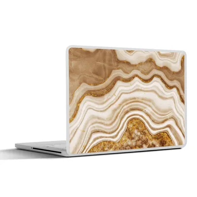 Produktbild von MuchoWow® Laptop Aufkleber Sticker Cover Glitzer - Gold - Achat - Edelsteine 25x18 cm - Laptop-Deko