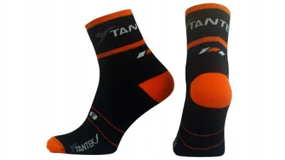 Produktbild von Stanteks Coolmax (Polyesterfasern)-Socken in Schwarz und Orange, Größen 39–41 (M)